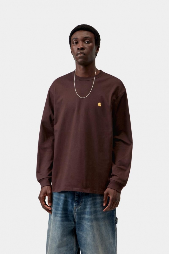 Carhartt L/S Chase T-Shirt - Palisander / Gold Carhartt L/S Chase T-Shirt - Palisander / Gold