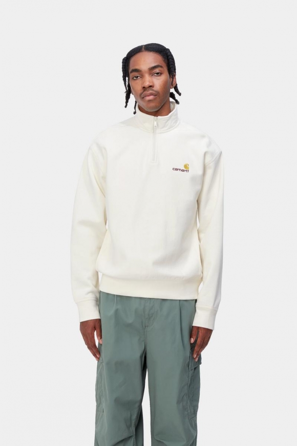 Carhartt Half Zip American Script Sweatshirt - Wachs