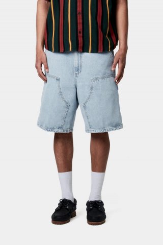 Carhartt Double Knee Short - Blau, schwerer Stein gebleicht Carhartt Double Knee Short - Blau, schwerer Stein gebleicht