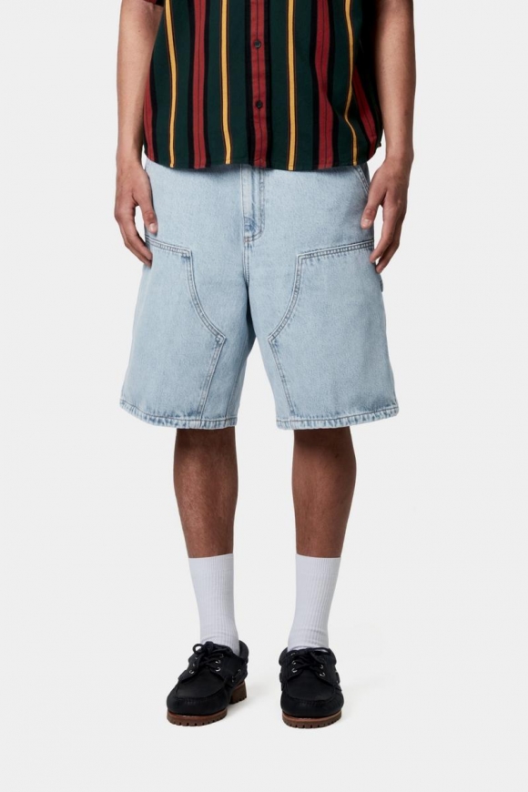 Carhartt Double Knee Short - Blau, schwerer Stein gebleicht Carhartt Double Knee Short - Blau, schwerer Stein gebleicht