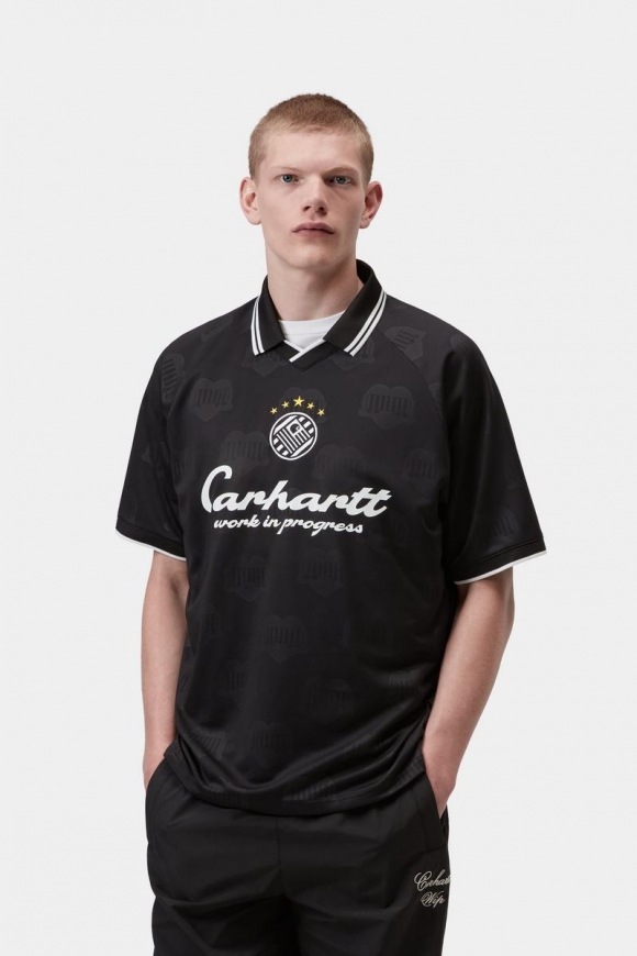 Carhartt S/S Terrace Football T-Shirt - Herzzug-Jacquard, Schwarz Carhartt S/S Terrace Football T-Shirt - Herzzug-Jacquard, Schwarz