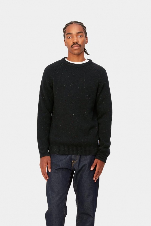 Carhartt Anglistic Sweater - Gesprenkeltes Schwarz Carhartt Anglistic Sweater - Gesprenkeltes Schwarz