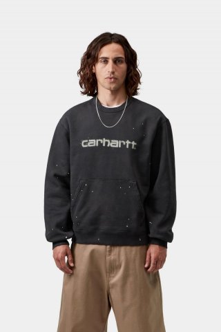 Carhartt Painter Sweatshirt - Schwarz, Destroy Wash, Splatter Carhartt Painter Sweatshirt - Schwarz, Destroy Wash, Splatter