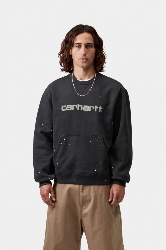 Carhartt Painter Sweatshirt - Schwarz, Destroy Wash, Splatter Carhartt Painter Sweatshirt - Schwarz, Destroy Wash, Splatter