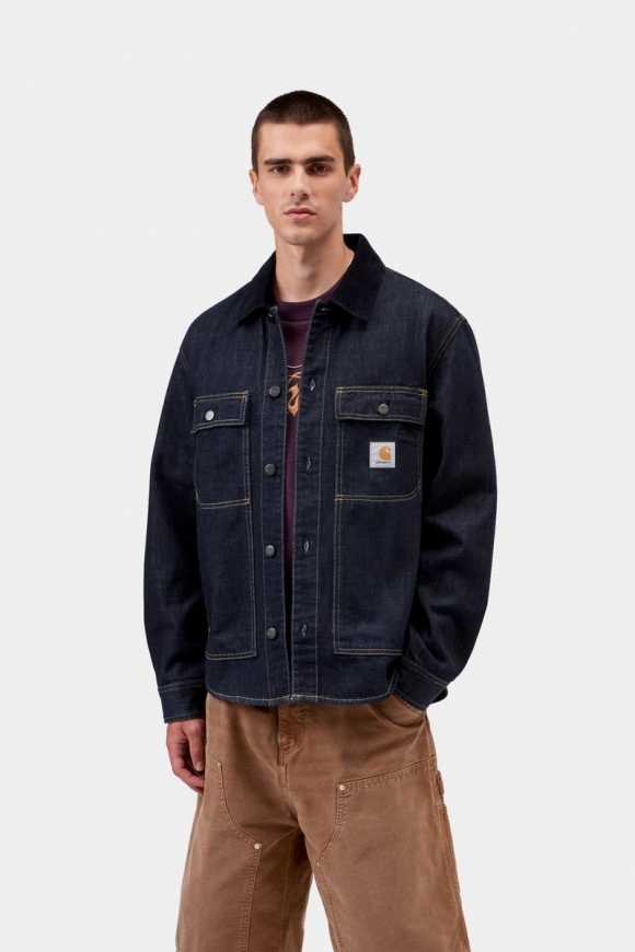 Carhartt Oakland Shirt Jac - Blau/Dunkles Marineblau, gespült Carhartt Oakland Shirt Jac - Blau/Dunkles Marineblau, gespült