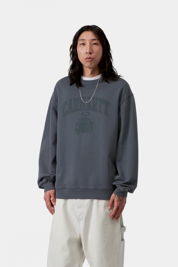 Carhartt Faded Pond Corps Sweatshirt - Deep Night, Heavy Stone Wash Carhartt Faded Pond Corps Sweatshirt - Deep Night, Heavy Stone Wash