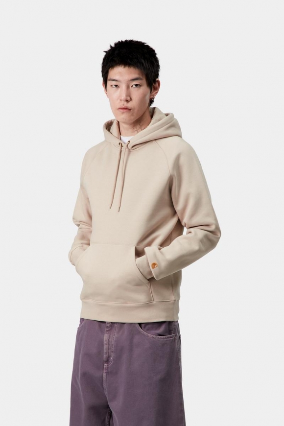Carhartt Hooded Chase Sweatshirt - Fleur De Sel / Gold Carhartt Hooded Chase Sweatshirt - Fleur De Sel / Gold