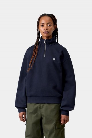 Carhartt Casey High Neck Sweatshirt - Dunkles Marineblau / Silber