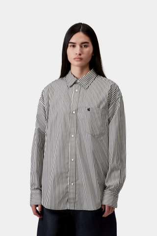 Carhartt W‘ L/S Daldry Shirt - Daldry Stripe, Schwarz / Wachs Carhartt W‘ L/S Daldry Shirt - Daldry Stripe, Schwarz / Wachs