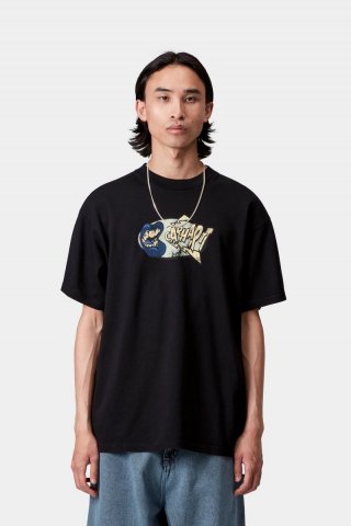 Carhartt S/S Louder T-Shirt - Schwarz, starke Enzymwäsche Carhartt S/S Louder T-Shirt - Schwarz, starke Enzymwäsche