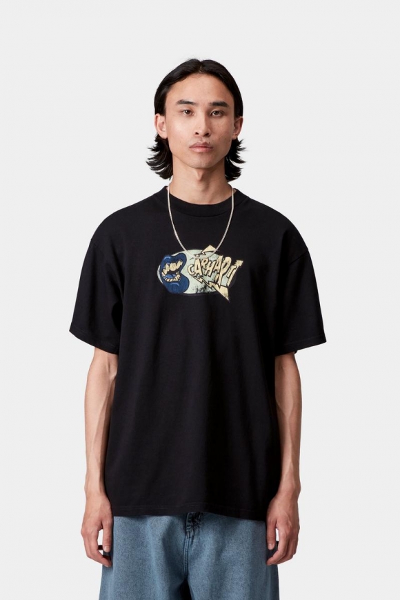Carhartt S/S Louder T-Shirt - Schwarz, starke Enzymwäsche Carhartt S/S Louder T-Shirt - Schwarz, starke Enzymwäsche