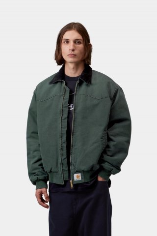 Carhartt OG Santa Fe Jacket - Rabe / Schwarz, Steinleinwand