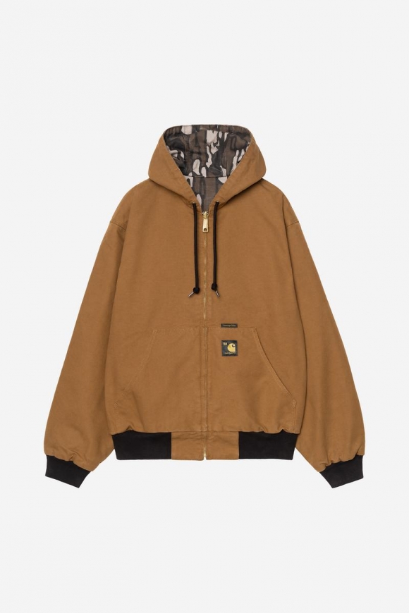 Carhartt OG Active Jacket 50th Anniversary Edition Canvas - Hamilton Brown / Camo Trebark, gespült Carhartt OG Active Jacket 50th Anniversary Edition Canvas - Hamilton Brown / Camo Trebark, gespült