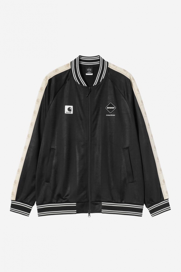 Carhartt F.C.Real Bristol x WIP Varsity Track Jersey Blouson - Schwarz Carhartt F.C.Real Bristol x WIP Varsity Track Jersey Blouson - Schwarz