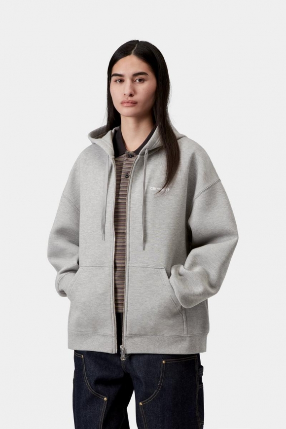 Carhartt Hooded Alda Jacket - Grau meliert / Weiß Carhartt Hooded Alda Jacket - Grau meliert / Weiß