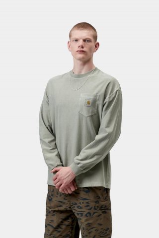 Carhartt L/S Loose Pocket T-Shirt - Shady Green, stückgefärbt Carhartt L/S Loose Pocket T-Shirt - Shady Green, stückgefärbt