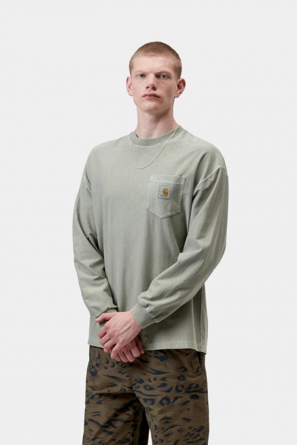 Carhartt L/S Loose Pocket T-Shirt - Shady Green, stückgefärbt Carhartt L/S Loose Pocket T-Shirt - Shady Green, stückgefärbt