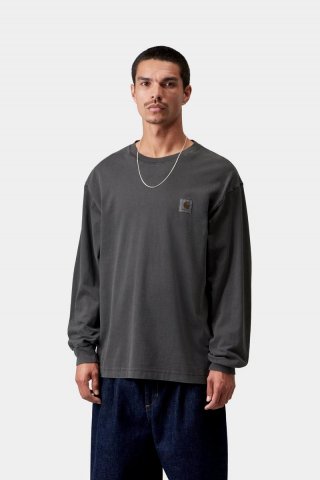 Carhartt L/S Vista T-Shirt - Schwarz, stückgefärbt