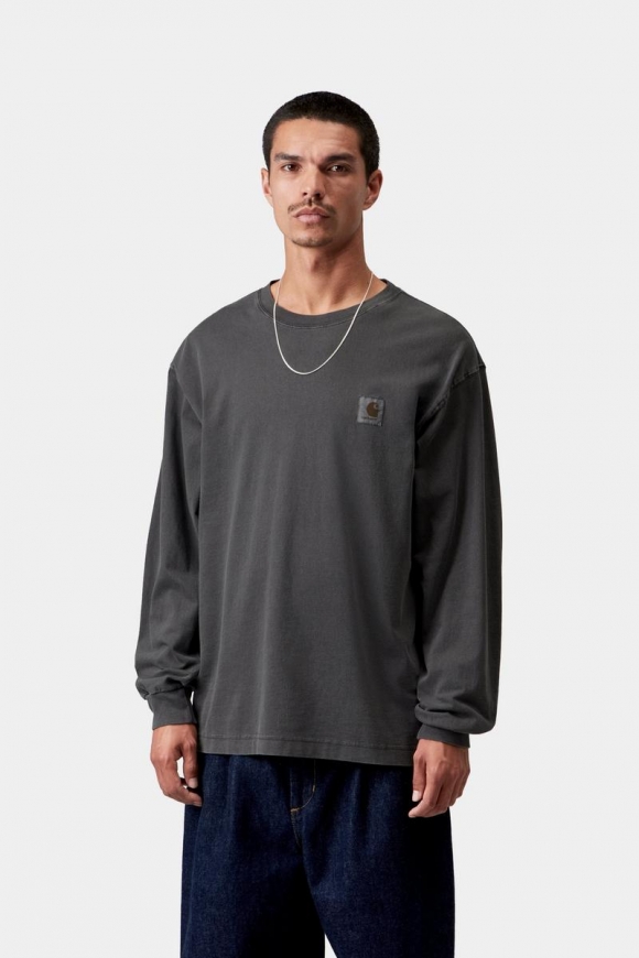 Carhartt L/S Vista T-Shirt - Schwarz, stückgefärbt Carhartt L/S Vista T-Shirt - Schwarz, stückgefärbt