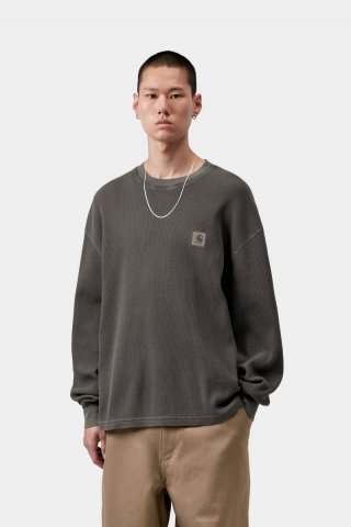 Carhartt L/S Vista Waffle T-Shirt - Schwarz, stückgefärbt Carhartt L/S Vista Waffle T-Shirt - Schwarz, stückgefärbt