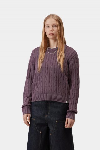 Carhartt Carter Sweater - Gemütliches Lila, stückgefärbt Carhartt Carter Sweater - Gemütliches Lila, stückgefärbt