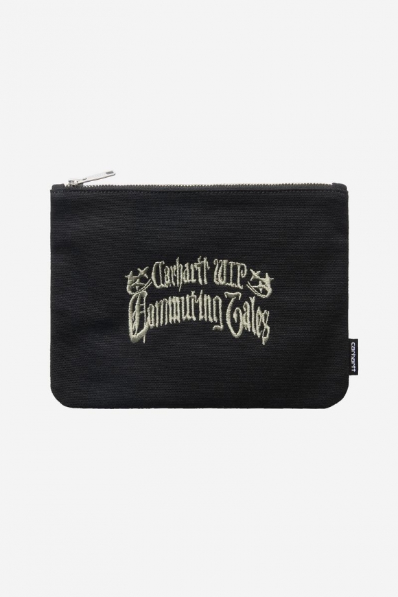 Carhartt Canvas Graphic Zip Wallet - Commuting Tales-Stickerei, Schwarz Carhartt Canvas Graphic Zip Wallet - Commuting Tales-Stickerei, Schwarz