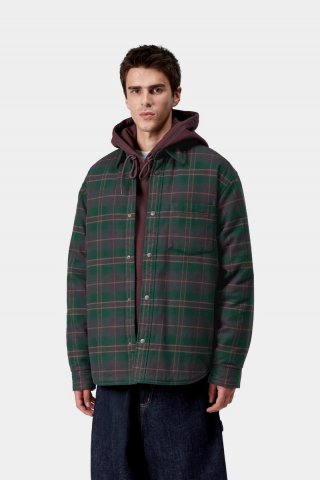 Carhartt Gargan Shirt Jac - Gargan Check, dunkle Tanne Carhartt Gargan Shirt Jac - Gargan Check, dunkle Tanne
