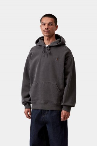 Carhartt Hooded Nelson Sweatshirt - Schwarz, stückgefärbt Carhartt Hooded Nelson Sweatshirt - Schwarz, stückgefärbt