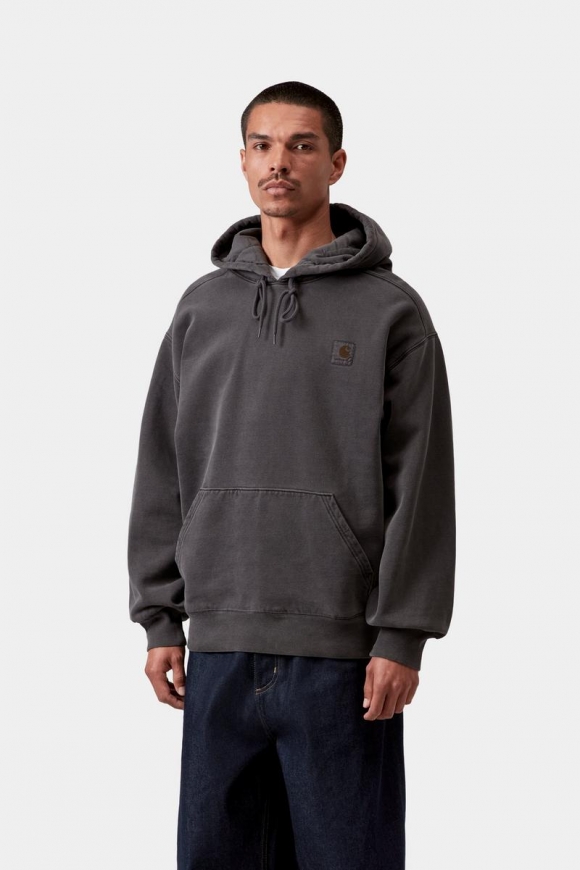 Carhartt Hooded Nelson Sweatshirt - Schwarz, stückgefärbt Carhartt Hooded Nelson Sweatshirt - Schwarz, stückgefärbt