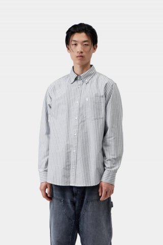 Carhartt L/S Kanan Shirt - Kanan-Streifen, Schwarz Carhartt L/S Kanan Shirt - Kanan-Streifen, Schwarz