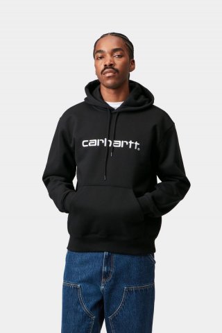 Carhartt Hooded Sweatshirt - Schwarz / Weiß Carhartt Hooded Sweatshirt - Schwarz / Weiß