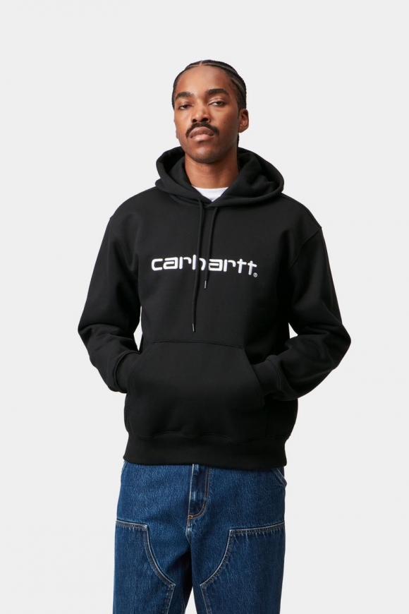 Carhartt Hooded Sweatshirt - Schwarz / Weiß Carhartt Hooded Sweatshirt - Schwarz / Weiß