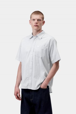 Carhartt S/S Keene Shirt - Keene Stripe, Weiß Carhartt S/S Keene Shirt - Keene Stripe, Weiß