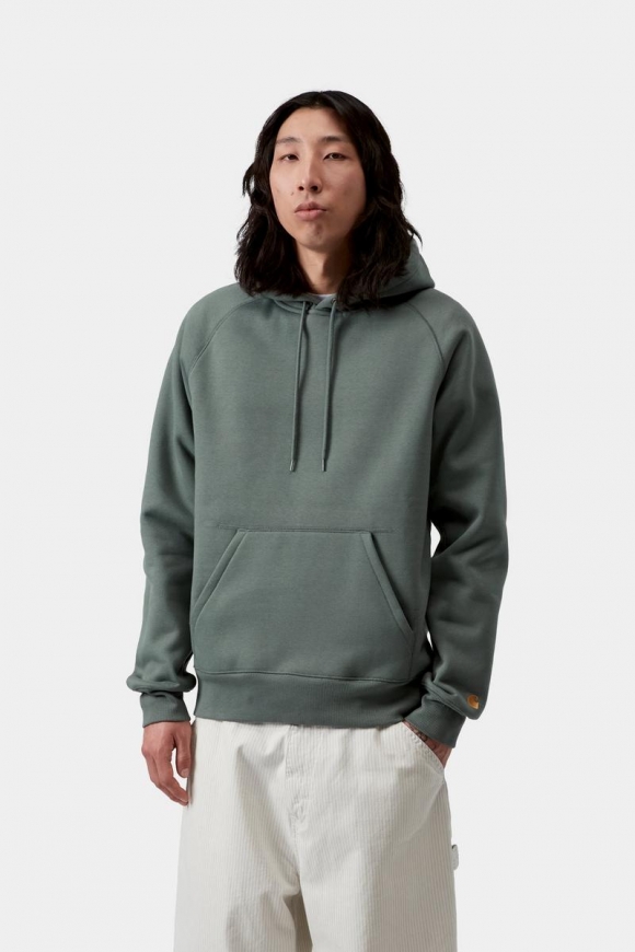 Carhartt Hooded Chase Sweatshirt - Samtgrün / Gold