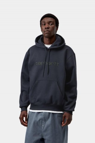 Carhartt Hooded Sweatshirt - Dunkles Marineblau / Dunkler Skarabäus Carhartt Hooded Sweatshirt - Dunkles Marineblau / Dunkler Skarabäus