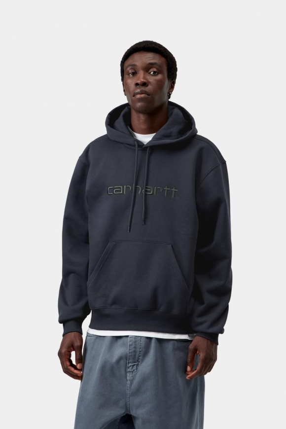 Carhartt Hooded Sweatshirt - Dunkles Marineblau / Dunkler Skarabäus Carhartt Hooded Sweatshirt - Dunkles Marineblau / Dunkler Skarabäus