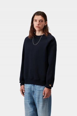 Carhartt Chase Sweatshirt - Dunkles Marineblau / Gold Carhartt Chase Sweatshirt - Dunkles Marineblau / Gold
