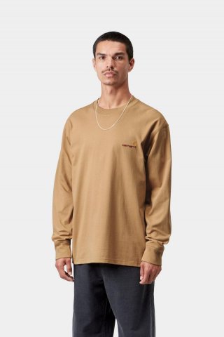 Carhartt L/S American Script T-Shirt - WIP Dusty H