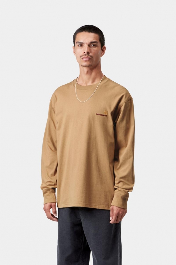 Carhartt L/S American Script T-Shirt - WIP Dusty H Carhartt L/S American Script T-Shirt - WIP Dusty H