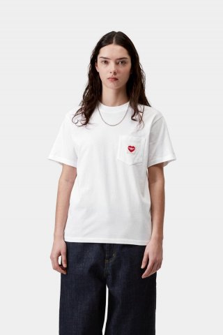 Carhartt S/S Pocket Heart T-Shirt - Weiß / Rot Carhartt S/S Pocket Heart T-Shirt - Weiß / Rot