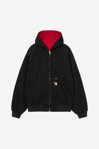 Carhartt OG Active Jacket 50th Anniversary Edition Canvas - Schwarz / USA-Rot, gespült Carhartt OG Active Jacket 50th Anniversary Edition Canvas - Schwarz / USA-Rot, gespült