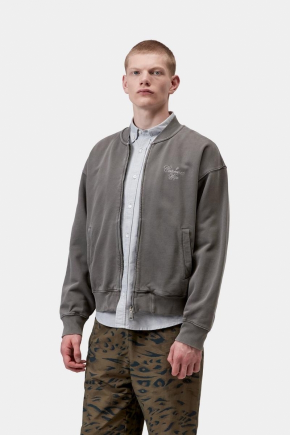 Carhartt Longhand Bomber - Schwarz/Weiß, stückgefärbt Carhartt Longhand Bomber - Schwarz/Weiß, stückgefärbt