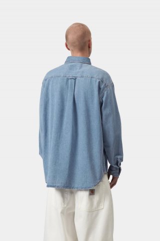 Carhartt L/S Lucas Shirt - Blau, gebleicht Carhartt L/S Lucas Shirt - Blau, gebleicht
