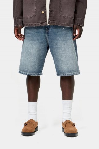 Carhartt Landon Short - Blau, Zerstörerische Waschung, Spritzer Carhartt Landon Short - Blau, Zerstörerische Waschung, Spritzer
