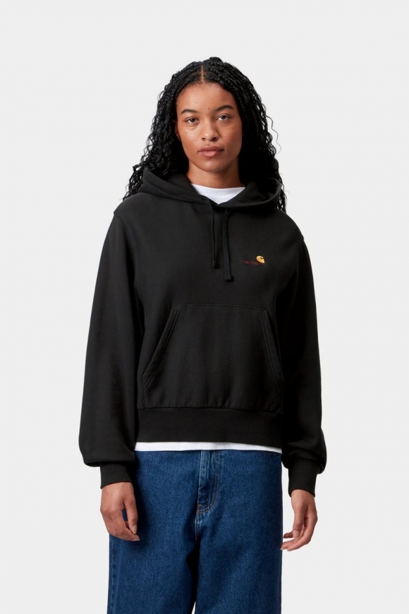 Carhartt Hooded American Script Sweatshirt - Schwarz Carhartt Hooded American Script Sweatshirt - Schwarz
