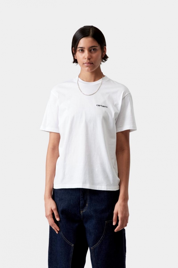 Carhartt S/S Script Embroidery T-Shirt - Weiß / Schwarz Carhartt S/S Script Embroidery T-Shirt - Weiß / Schwarz