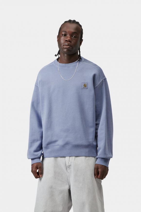 Carhartt Nelson Sweatshirt - Sanftes Blau, stückgefärbt