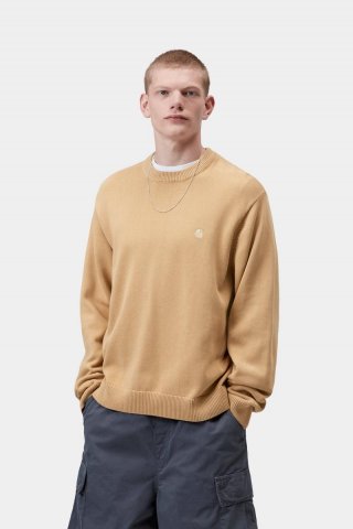 Carhartt Kori Sweater - Dusty H Brown, stückgefärbt Carhartt Kori Sweater - Dusty H Brown, stückgefärbt