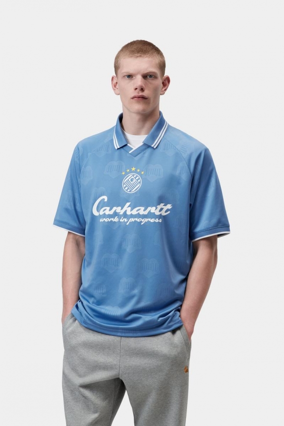 Carhartt S/S Terrace Football T-Shirt - Herzzug-Jacquard, Curacao Carhartt S/S Terrace Football T-Shirt - Herzzug-Jacquard, Curacao