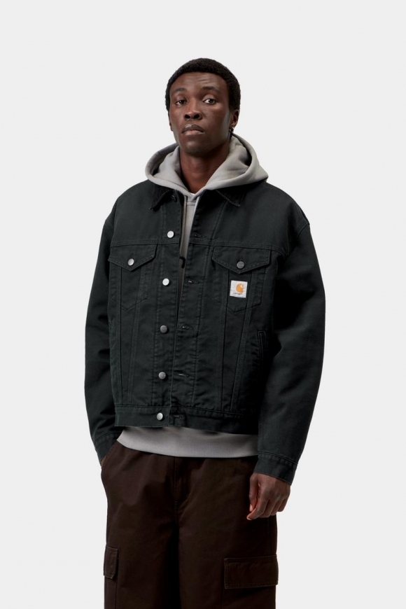 Carhartt OG Trucker Jacket - Schwarz / Schwarz, Steinleinwand Carhartt OG Trucker Jacket - Schwarz / Schwarz, Steinleinwand